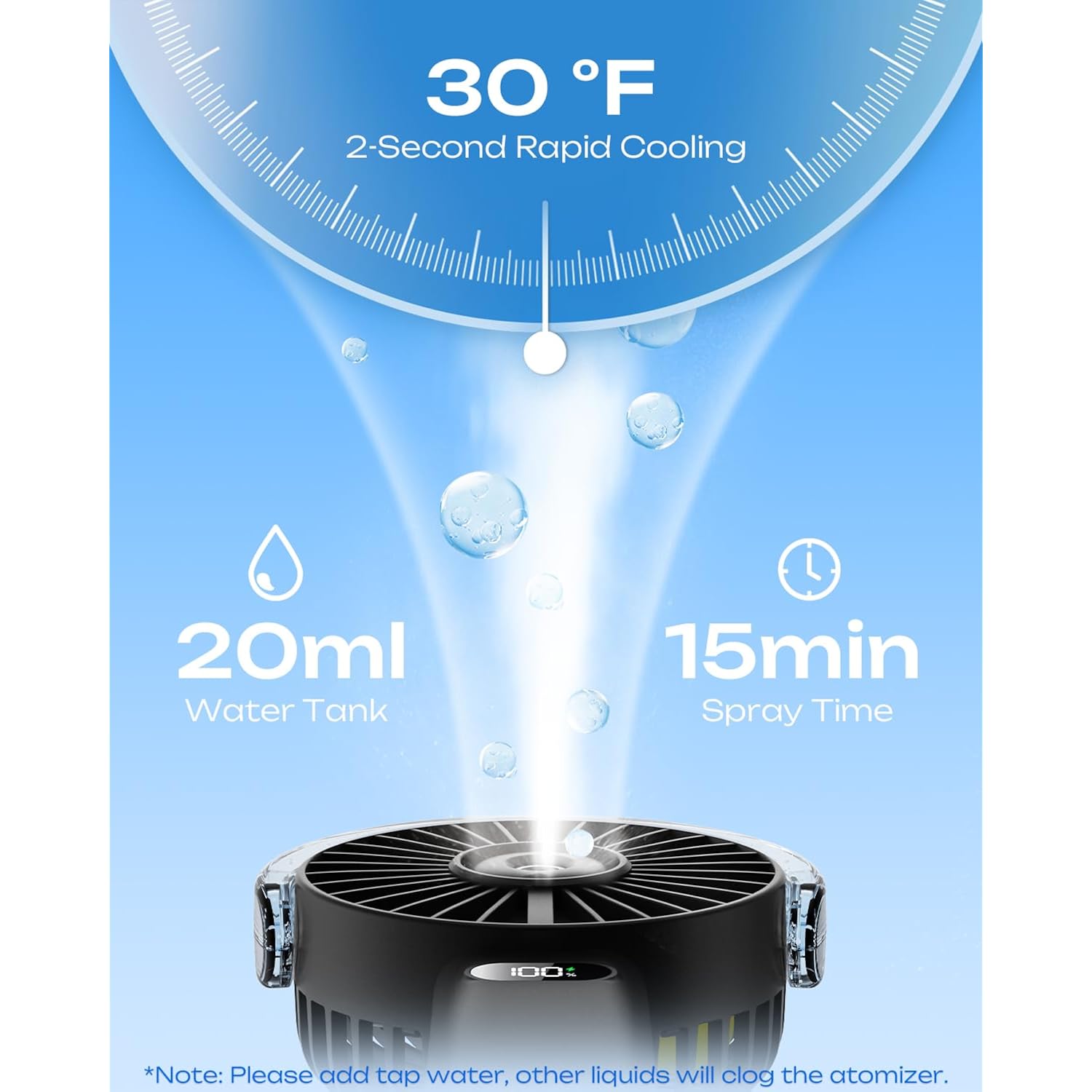 Otlonpe Handheld Misting Fan Portable, 4000Mah Rechargeable Battery Powered, Small Personal Mister Fan With Water Spray Cooling, 4-Speed Wind, Led Display, Hand Held Mist Fans For Travel Outdoor Beach