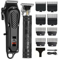 Cordless Hair Clippers For Men, Self Haircut Kit For Men Electric Clippers And Trimmers, Grooming Rechargeable Beard Trimmer With Adjustable Blade & Lcd Display, Hair Cutting Tools For Home Use