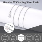 Jewlpire 925 Sterling Silver Chain Necklace Chain for Women 1.1mm Cable Chains Necklace Upgraded Spring-Ring Clasp - Thin & Sturdy Women's Chains Necklaces 14 16 18 20 22 24 Inch