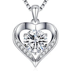 DALOJOE Moissanite Necklace for Women, 1-3 Carat Moissanite Heart Necklace Engraved with 'I LOVE YOU', Birthday Gift for Wife, Anniversary Present for Wife, Women, Jewelry Gifts for Girlfriend, Mom