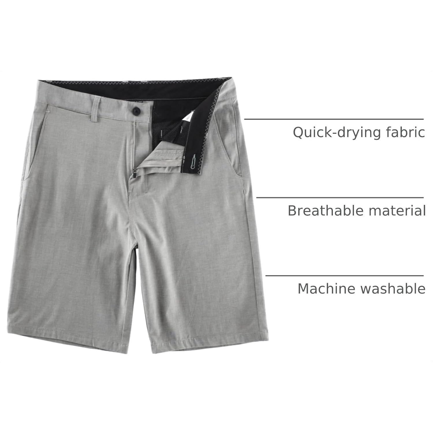 Men'S Hybrid Golf Dress Shorts Lightweight Quick Dry Casual With Flat Front 9-Inch Inseam And 4 Pockets