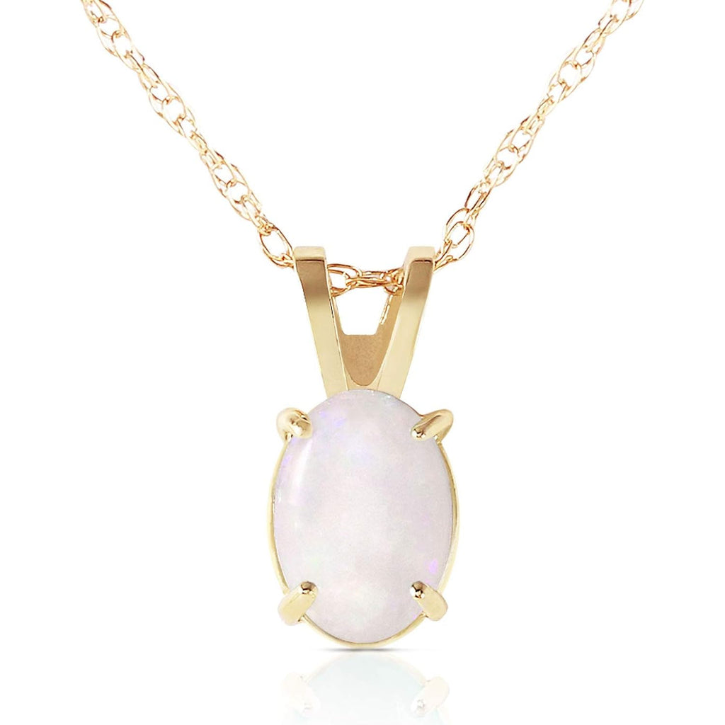 Galaxy Gold GG 14k Yellow, White, Rose Gold Oval-shaped Natural Opal Pendant Necklace