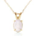 Galaxy Gold GG 14k Yellow, White, Rose Gold Oval-shaped Natural Opal Pendant Necklace