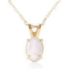 Galaxy Gold GG 14k Yellow, White, Rose Gold Oval-shaped Natural Opal Pendant Necklace