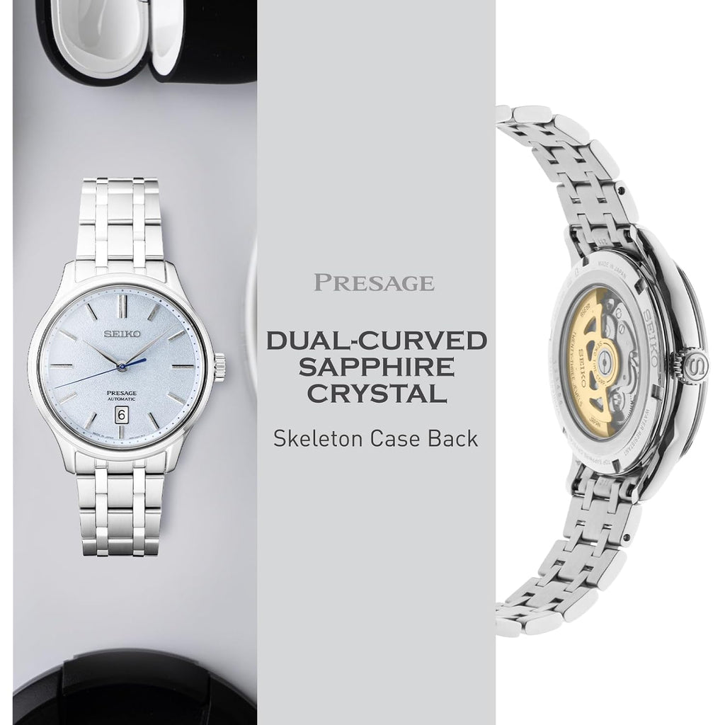 Seiko Srp53- Presage Collection - Patterned Stone Blue Dial - Stainless Steel Wrist Band, Sapphire Crystal Display - Water-Resistant 30M