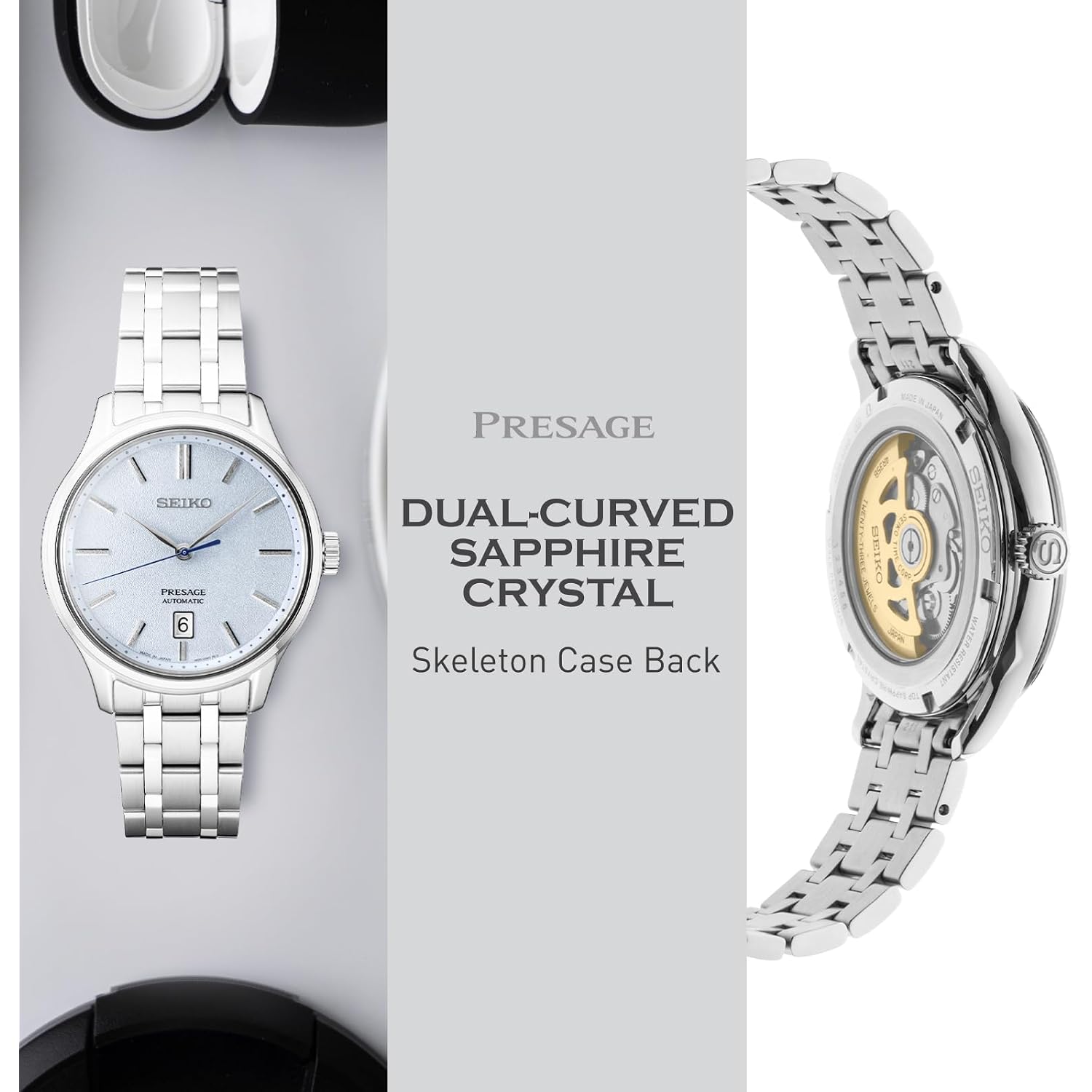 Seiko Srp53- Presage Collection - Patterned Stone Blue Dial - Stainless Steel Wrist Band, Sapphire Crystal Display - Water-Resistant 30M