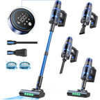 V25 Cordless Vacuum Cleaner, 680W 60Kpa Powerful Stick Vacuum With Dust Sensor, Digital Display, 4000Mah Rechargeable Battery Up To 60Mins, Versatile For Pet Hair, Floor, Carpet (Cobalt)