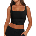 Zeagoo Women'S Square Neck Sleeveless Crop Tops 2026 Cute Double Layer Casual Slim Fit Trendy Tank Tops
