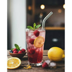 18-Pack Glass Straws, Reusable Clear Glass Drinking Straws Set, 8.5 Inch X 10Mm - Includes 8 Straight And 6 Bent With 4 Straw Cleaner Brush, Perfect For Smoothies, Milkshakes, Juice, Tea