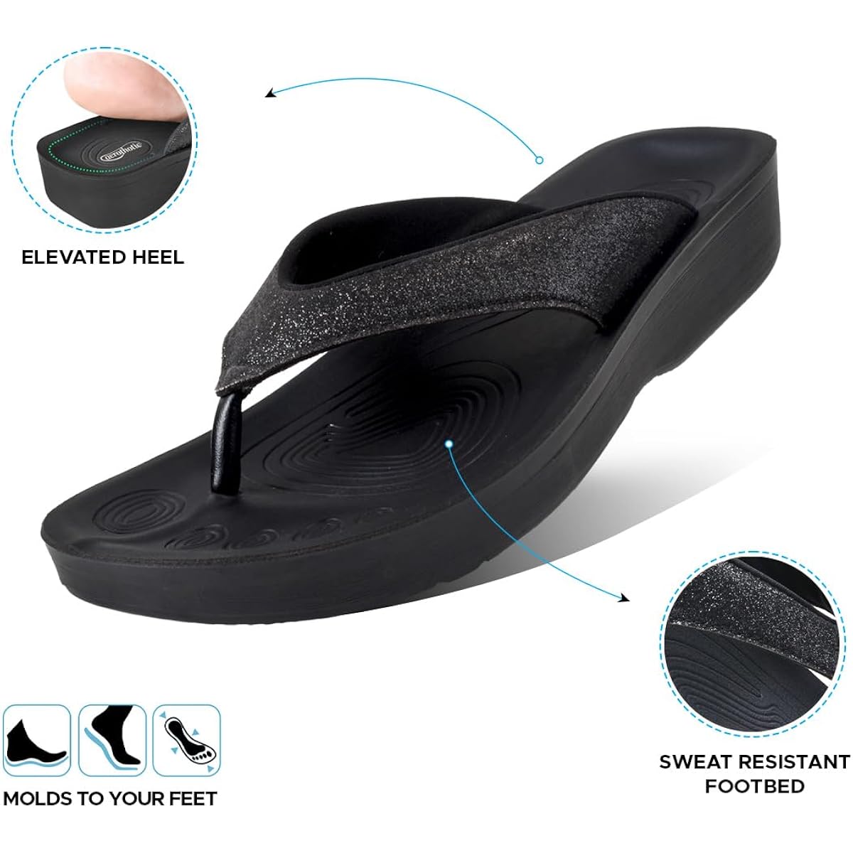 Aerothotic Comfy Arch Support Flip Flops For Women Orthopedic Slip On Sandals
