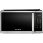 Chefman Compact Countertop Microwave Oven 0.7 Cu. Ft., 700W with 10 Power Levels, 3 Cooking Presets with One-Touch Express Cook, 2 Defrost Settings, Child Safety Lock, & Mute Button – Stainless Steel