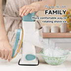 Rotary Ice Shaver Manual White - Stainless Steel Blade, Quick Labor-Saving Handle, Safe Stable Suction Base, Home Using Snow Cone Machine For All Ice Cubes