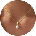 Yoosteel Mothers Day Gifts - Dainty 14K Gold Plated Pearl Choker Necklace Minimalist Elegant Gold Pendant Necklace for Women Trendy Bridesmaid Wedding Gift Jewelry