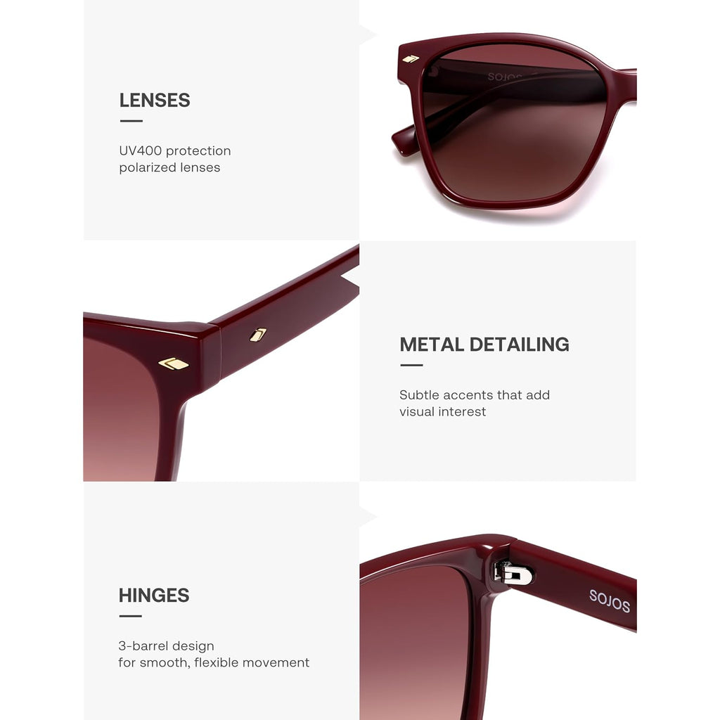 Sojos Trendy Square Oversized Polarized Sunglasses Women Sj2682 | Retro Womens Shade Sj2682