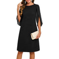 Oten Women'S Cocktail Dresses Elegant Flutter Chiffon Sleeve Midi Formal Wedding Guest Party Dresses