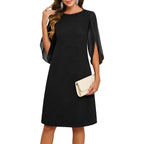 Oten Women'S Cocktail Dresses Elegant Flutter Chiffon Sleeve Midi Formal Wedding Guest Party Dresses