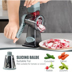 Rotary Cheese Grater Hand Crank Transparent - Shredder Slicer Grinder 3 Stainless Steel Blades, Stable Suction, Labor-Saving Handle, Safe Kitchen Tool For Cheese, Vegetable, Nuts, Chocolate