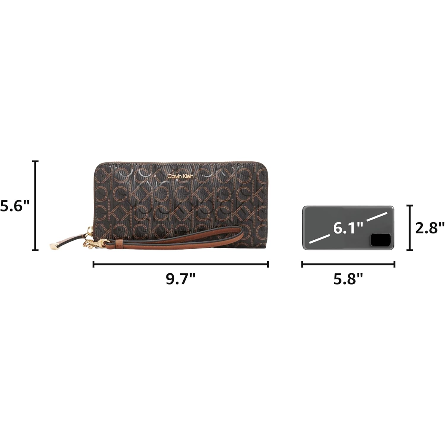 Calvin Klein Women'S Key Item Saffiano Continental Zip Around Wallet With Wristlet Strap