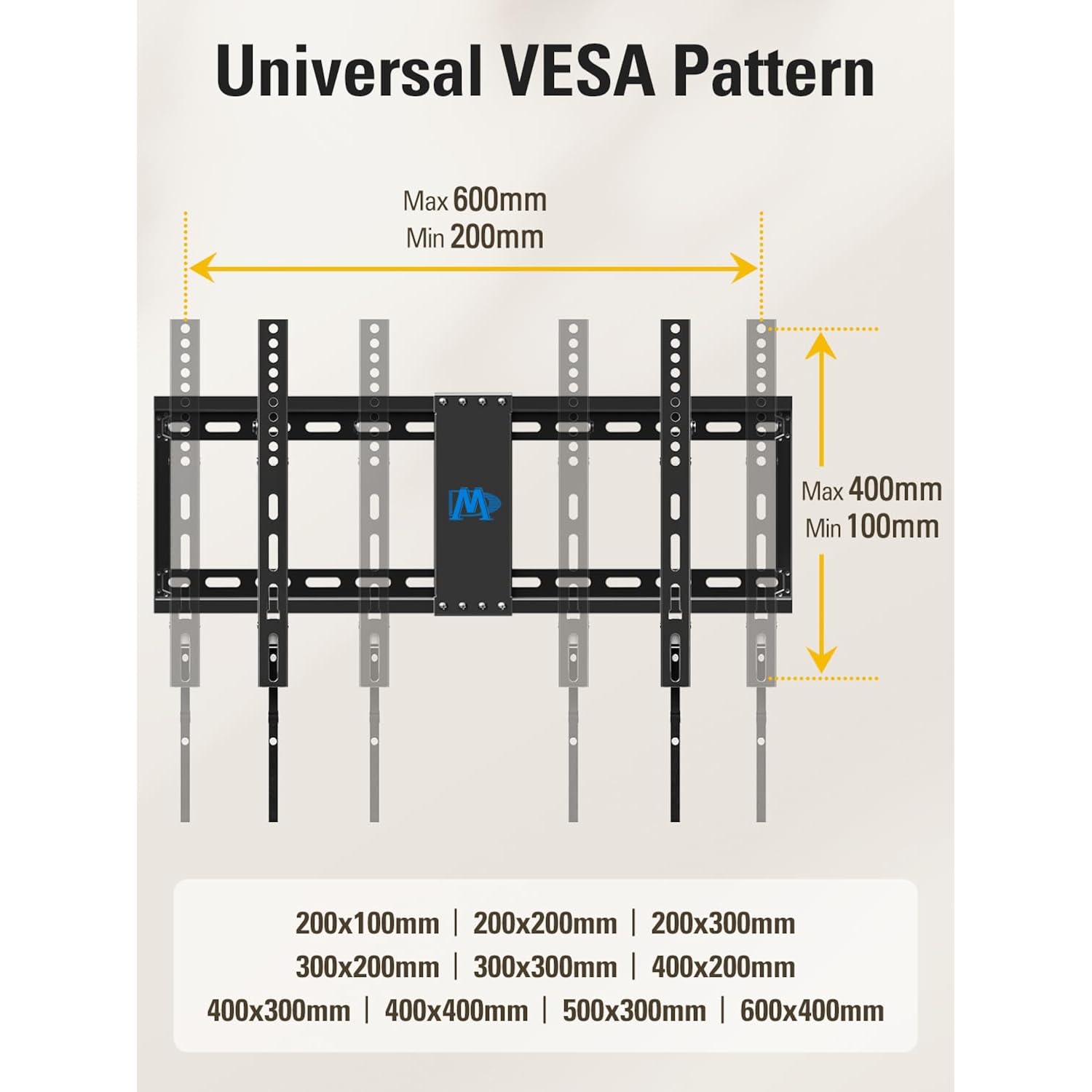 Mounting Dream TV Wall Mount for Most 37-75 Inch TVs up to 132lbs, Tilt TV Mount Fit 16", 18", 24" Studs, Max Vesa 600 x 400mm, Low Profile Flat Wall Mount TV Bracket, US-Based Customer Service