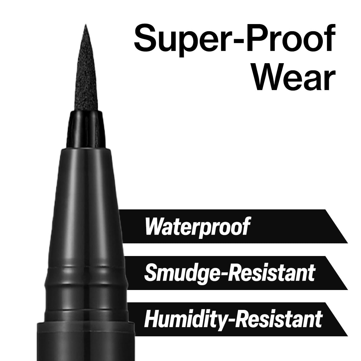 CLIO Superproof Pen Liquid Eyeliner, Ultra Precision Sponge Tip, One Stroke High Pigment Color, Waterproof Smudge Proof Long Wear, Fast Dry Formula, Sharp Wing Tightline Definition (001 Black)