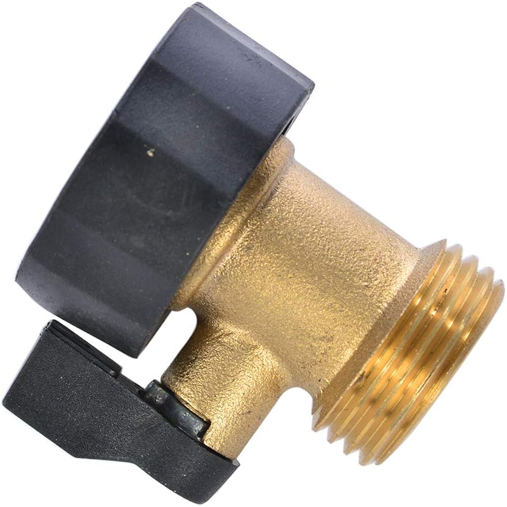 3/4" Brass Garden Hose Shut Off Valve,1-Way Restricted-Flow Water Shut-Off, Fits 3/4 Inch Hose Connector | 1-Way Restricted-Flow Water Shut-Off, Fits 3/4 Inch Hose Connector