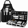 Kaluns Grilling Accessories, Dad Gifts For Fathers Day, Grilling Gifts, Heavy Duty Stainless Steel Bbq Tool Set For Outdoor Grill With Aluminum Case And Apron, Birthday Gifts For Men Women