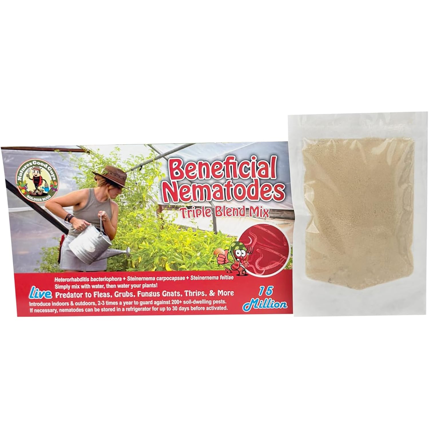 Live Beneficial Nematodes - 15 Million Hb+Sc+Sf - Kills Over 200 Different Species Of Soil Dwelling And Wood Boring Insects.