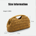 Large Straw Clutch Bag for Women Summer Satchel Purse Fashion Woven Top Hanlde Handbags for Beach Vacation