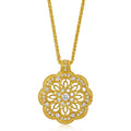 CHOW SANG SANG 999 24K Gold Diamond Cultural Blessings Buddhist Mandala Necklace for Women 47cm 95563N
