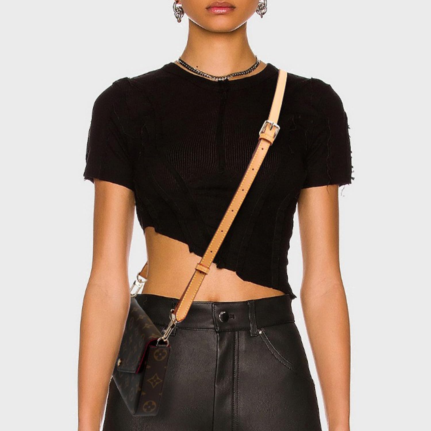 Vachetta Leather Replacement Adjustable Shoulder Strap For L V Handbag Replacement Bag Strap