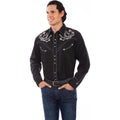 Retro Horseshoe & Roses Snap Shirt By Scully