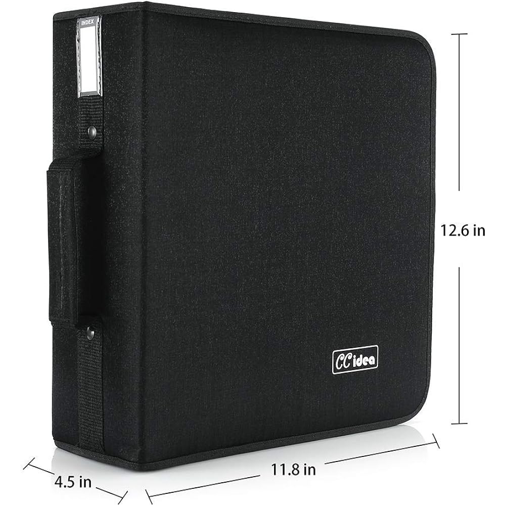 Ccidea Cd Case Dvd Case Storage Holder-264 Capacity,Media Binder, Cd Wallet, Disc Booklet, L11.4 X W 6.4 X H3.5 Inch (Black)