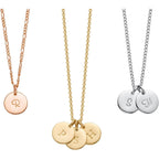 Endless Story Initial Necklaces for Women, Sterling Silver, 14K Gold Filled Custom Dainty Letter Necklace, Initial Necklace, 9mm Disc Pendant, Mom Necklace, Gift for Mom, Daughter, Grandma