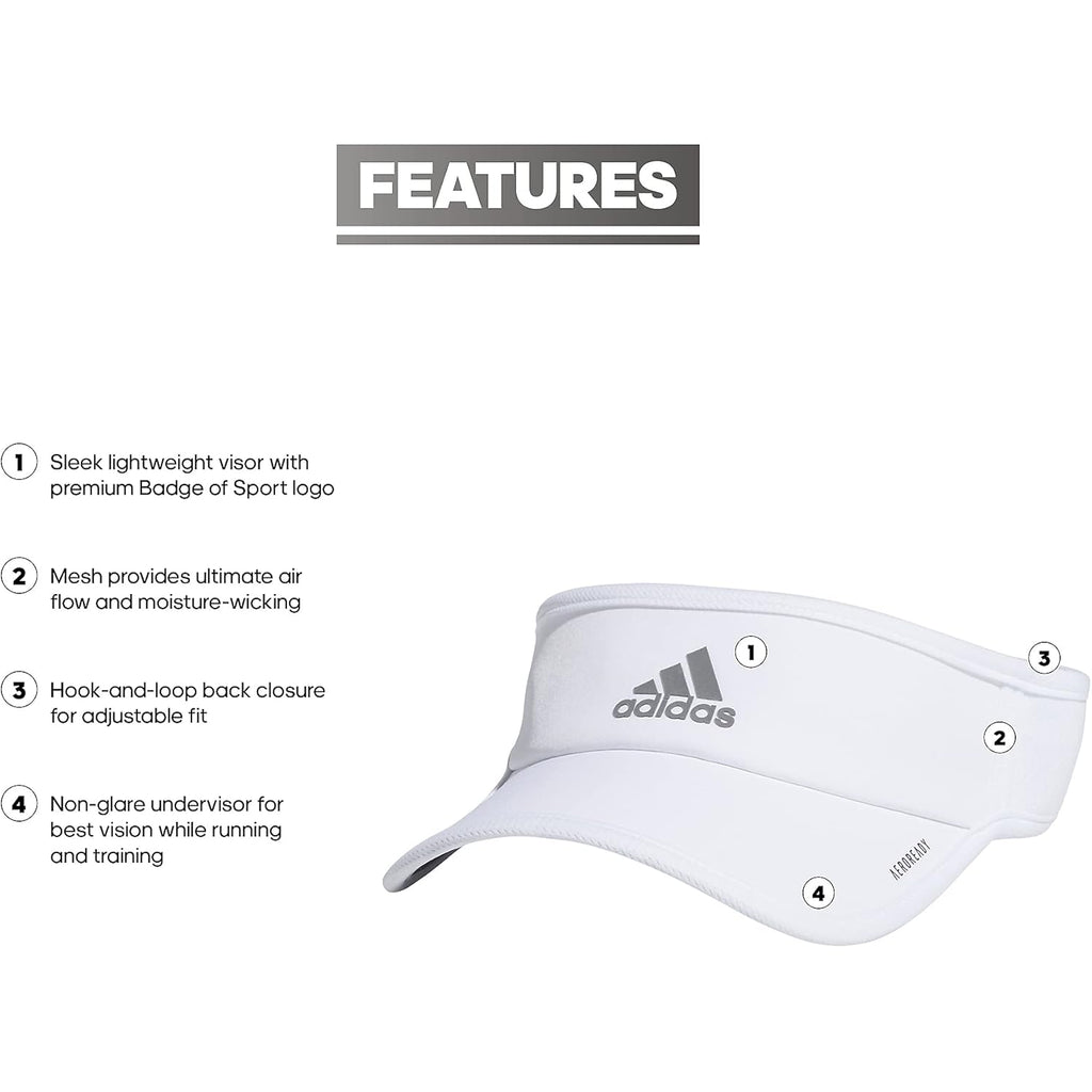 Adidas Women's Superlite Visor – Lightweight Athletic Sport Hat for Workouts