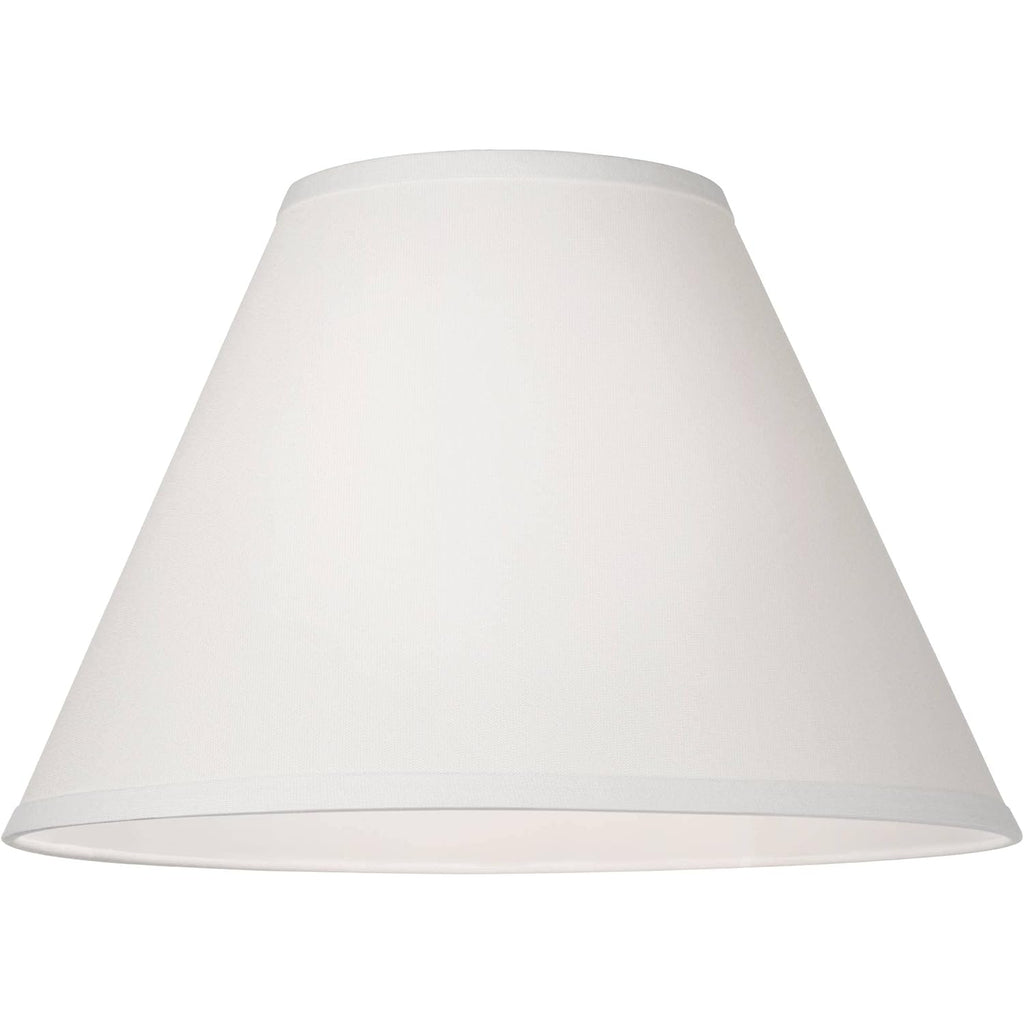 Set Of 2 Antique White Linen Large Empire Lamp Shade (Pre-Assembled) S 6.5" Top X 15" Bottom X 10.75" High (Spider) Replacement With Harp And Finial