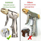 Fanhao Upgraded Garden Hose Nozzle Sprayer, 100% Heavy Duty Metal Handheld Water Nozzle High Pressure In 4 Spraying Modes For Watering Plants And Lawn, Car Washing, Patio And Pet