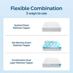 Premium Dual Layer 4 Inch Memory Foam Mattress Topper, 2 Inch Gel Memory Foam And 2 Inch Pillow Top Mattress Pad Cover For Back Pain, Extra Thick Comfort Support（Queen 60"X80"）
