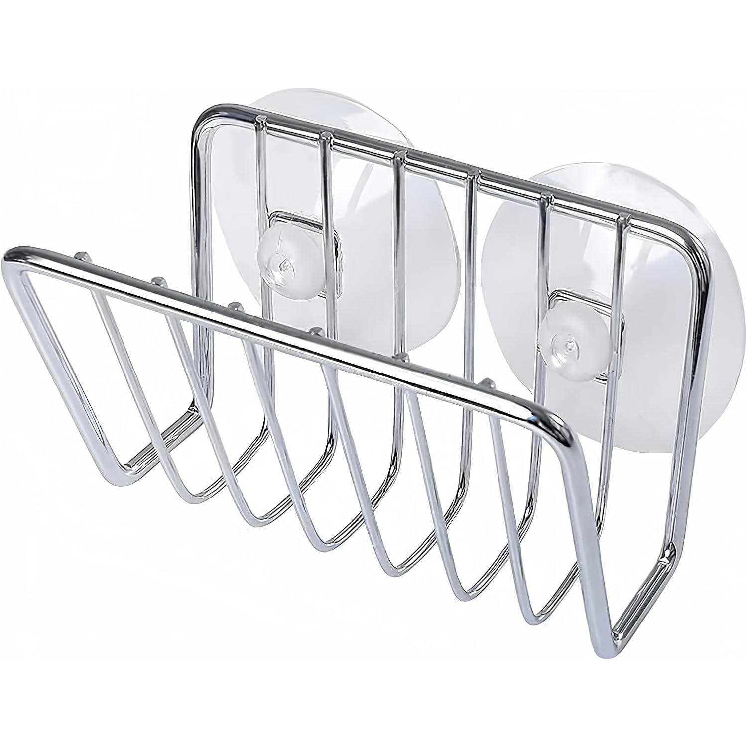 Toplife Sponge Holder for Kitchen Sink, Stainless Steel Suction Cup Sponge Caddy - Silver