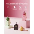Amber Vanilla Pheromone Perfume Oil For Women, Long Lasting Extrait De Parfum Roll On With Clip-On Keychain, Alcohol Free Portable Travel Size Fragrance For Date Night & On-The-Go, 0.34 Fl Oz