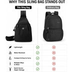 Sling Backpack For Women, Water-Resistant Crossbody Chest Bag For Travel, Work, Gym, Students & Daily Use