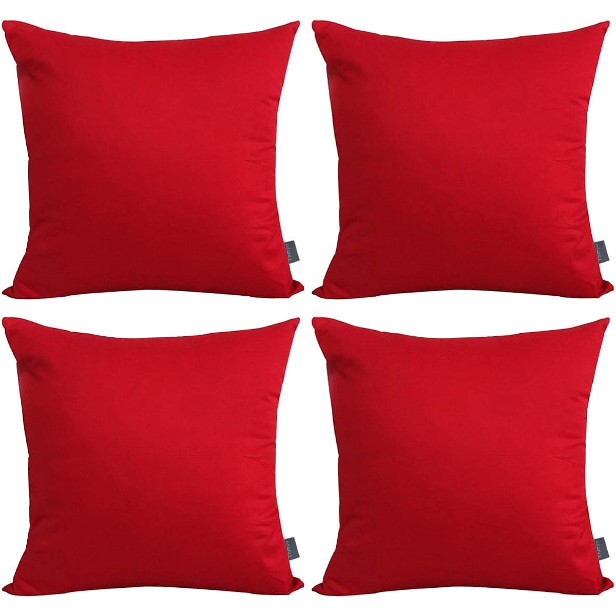 Thmyo 4-Pack 100% Cotton Comfortable Solid Decorative Throw Pillow Case Square Cushion Cover Pillowcase Sublimation Blank Pillow Covers Diy Throw Pillowcase For Couch Sofa Bed(18X18 Inch/45X45Cm,Red)