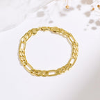 14K Gold Bracelets for Women & Men Trendy Dainty 7mm Figaro Bracelet for Men Hypoallergenic Gold Chain Bracelet for Women Jewelry Gifts