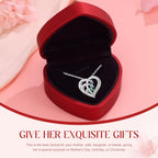 925 Sterling Silver Personalized Mother Necklace with 2-6 Birthstone Necklaces for Women Mothers Day Gifts for Mom Grandma Wife, Engraved Names Heart Charm Pendant for Birthday Anniversary