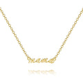 Gold Pendant Necklaces for Women 14K Gold Necklaces for Women Letter Necklace Simple Strong and Full of Love Charm Mama Pendant Necklace for Mom With Adjustable Length (16-18) Inches