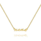 Gold Pendant Necklaces for Women 14K Gold Necklaces for Women Letter Necklace Simple Strong and Full of Love Charm Mama Pendant Necklace for Mom With Adjustable Length (16-18) Inches