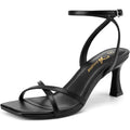 Athlefit Kitten Heels For Women Square Open Toe Strappy Heeled Sandals Ankle Strap Dress High Heels For Prom Party Wedding