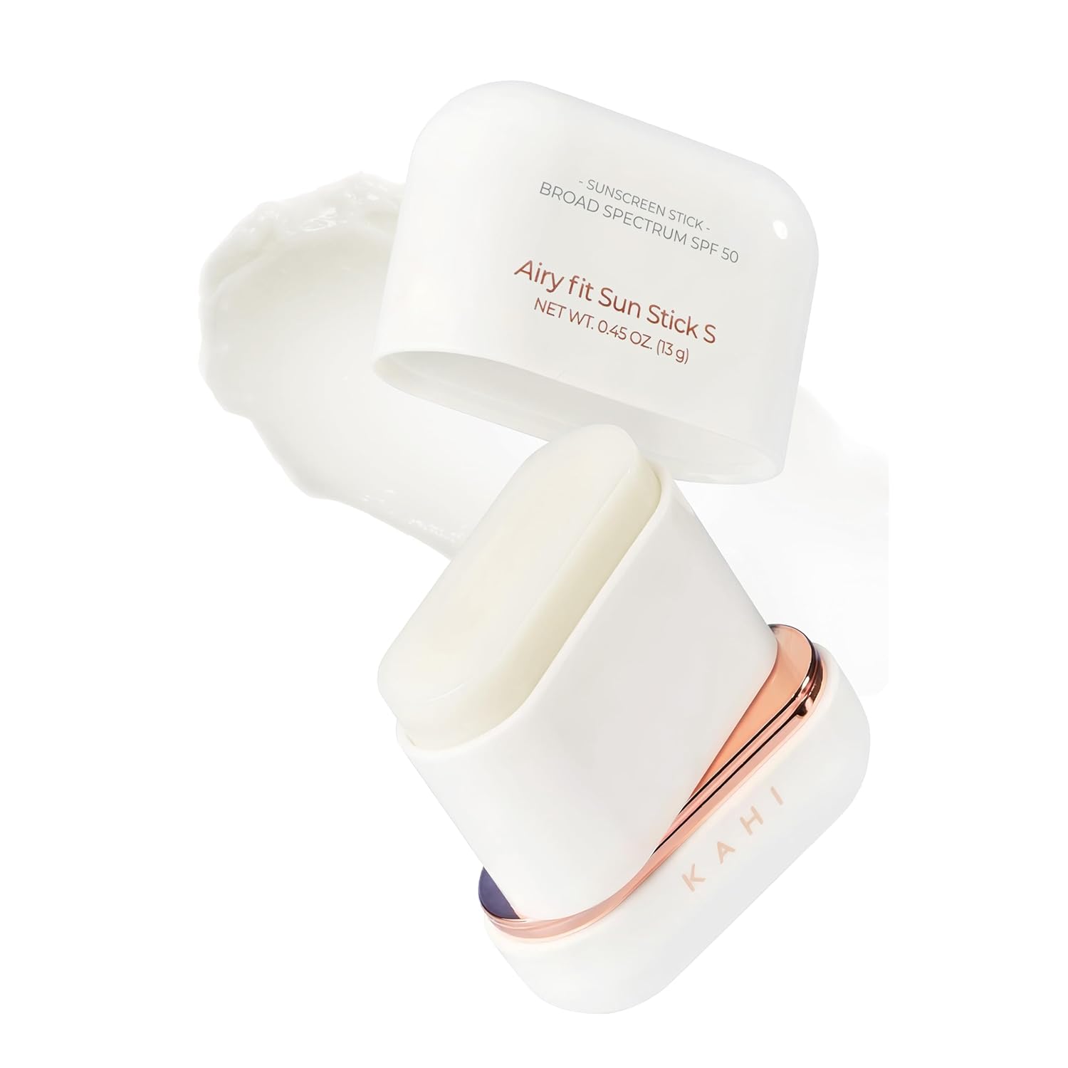 Kahi Airy Fit Sun Stick S - Spf 50+ Triple Functional Broad Spectrum Face Sunscreen Stick - Waterproof, Sweatproof & Sandproof - Ultra-Lightweight & Non-Greasy Sun Shield - Korean Skin Care 0.45 Oz