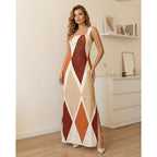 Chicme Women'S Summer Maxi Dress Casual Thick Strap Square Neck Boho Sundress Split Vacation Dresses With Pockets