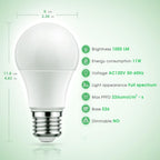 Grow Light Bulbs, Briignite Led Grow Light Bulb A19 Bulb, Full Spectrum Grow Light Bulb, Plant Light Bulbs E26 Base, 11W Grow Bulb 100W Equivalent, Grow Light For Indoor Plants, Seed Starting, 2Pack