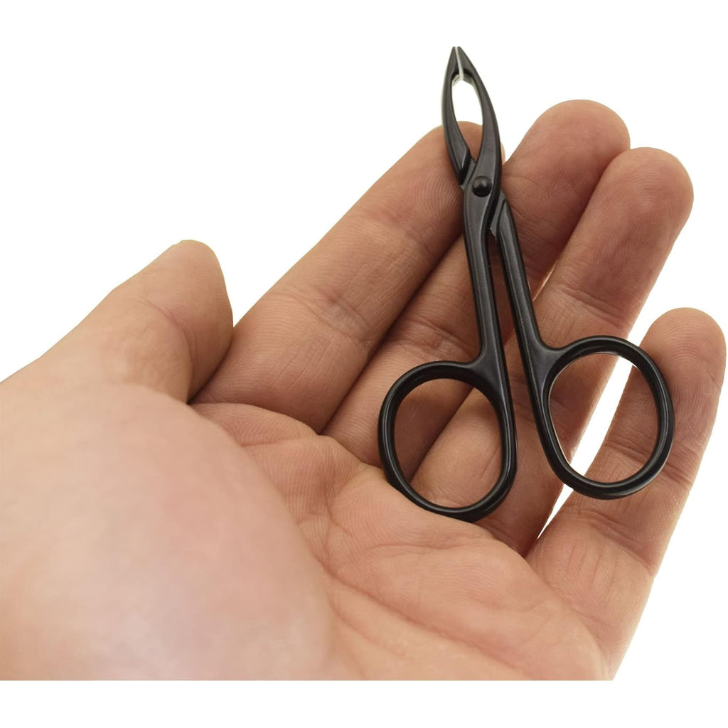 2 Pieces Tweezers Scissor Handle Straight Tip Scissor Shaped Eyebrows Tweezers for Hair Plucker Remover Facial Hair Eyebrows Care (Silver and Black)